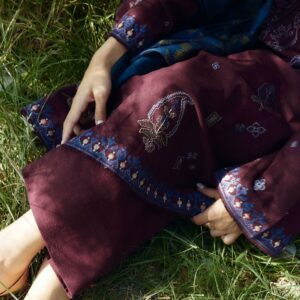 ZaraShahjahan 3 PC embroiderd dhanak