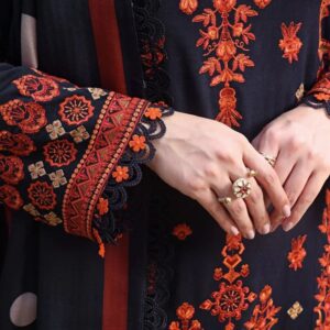 Aneela's dhanak 3 PC embroiderd