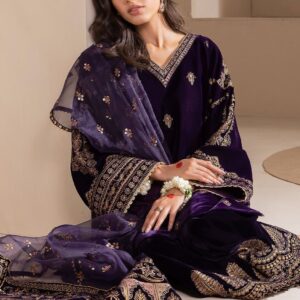 Baroque luxury velvet embroiderd with embroided patches